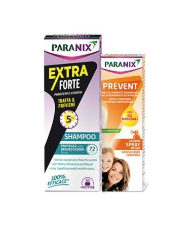 Paranix Extra Forte Trattamento Completo anti pidocchi che comprende Shampoo extra forte 200 ml + Lozione preventiva 100 ml
