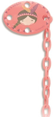 Suavinex clip ovale indio rosa