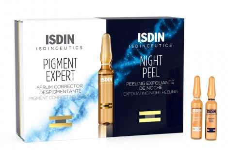Isdinceutics routine antimacchie isdinceutics pigment expert 10 fiale giorno + isdinceutics night peel 10 fiale notte