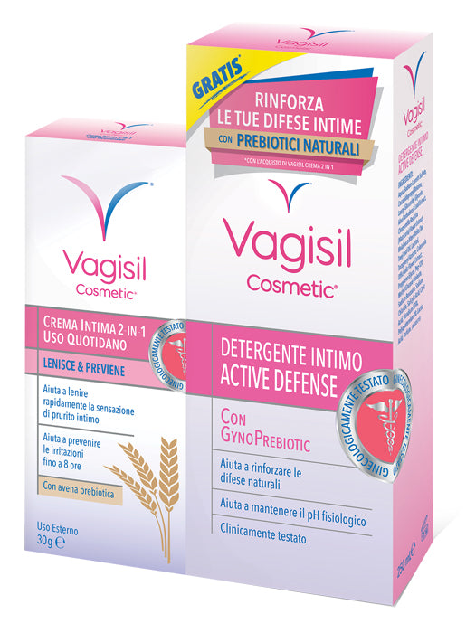 Vagisil duo defense crema intima 2 in 1 30 g + detergente intimo 250 ml omaggio